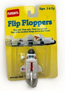Vintage 1989 Playskool Flip Floppers Space Shuttle Wind Up Toy on Original Card - Picture 1 of 9