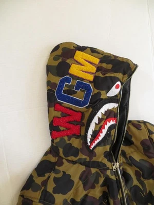 Bape A Bathing Ape Jacket Mens Med? Sm? Camo Shark Full Zip Hoodie Puffer Tiger - Image 1 of 4