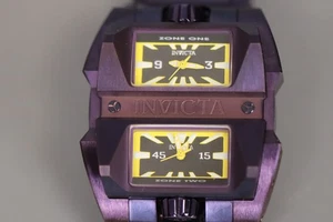 INVICTA Akula Herren 50mm Edelstahl lila schwarzes Zifferblatt 763 Quarz 41711 - - Bild 1 von 6