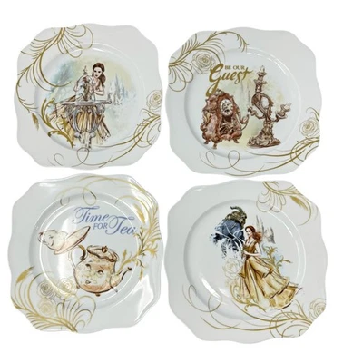 Disney Beauty & the Beast 4 pratos de salada/almoço 8" borda recortada Emma Watson - Imagem 1 de 4