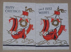 CARTOLINA DI NATALE VINTAGE ART DECO 1932 RUGGINE ARTIGIANALE, SPEDIZIONI CLIPPER - Foto 1 di 1