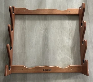 Allen Wooden 4 Gun Wall Gun Rack Display Storage Shelf Rifle Shotgun Wall Mount - Picture 1 of 12