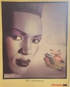 1985 Grace Jones Honda Motorcycles Bikes Travel Great PRINT AD Fan Gift! (4364) - Picture 1 of 1