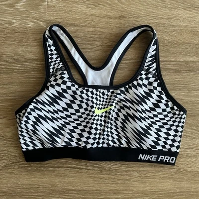 Sujetador de entrenamiento deportivo Nike Pro Dri Fit negro blanco para mujer mediano  Foto 1 de 4