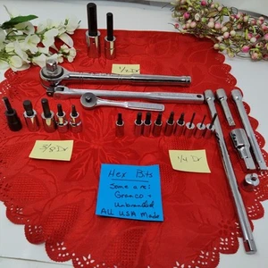 VINTAGE CRAFTSMAN THUMB WHEEL RATCHETS 1/4",3/8" Breaker, & 1/2" =V= SERIES USA - Picture 1 of 18