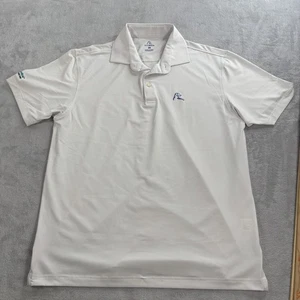 Camisa Polo Rhoback Para Hombre Mediana Blanca Sólida Rendimiento Golf Bandera Elastizada - Imagen 1 de 9