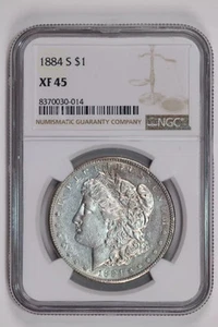 1884-S MORGAN DOLLAR NGC XF45 - LOOKS AU - Picture 1 of 2