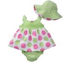 GERBER BABY GIRL 3-Piece Set Dress, Panties & Cap Baby Shower Gift Baby Clothes