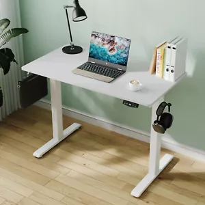 Ufurniture Standing Desk Electric Height Adjustable 100 x 55 cm White - Picture 1 of 8