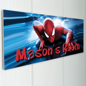 SPIDER MAN Personalised Door Sign Plaque Kids Bedroom Grandson Son Nephew Gift - Picture 1 of 4