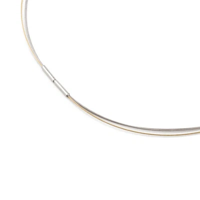 Boccia Titanium Schmuck, Halsreif, 3 Fach Bicolor  42 cm 0804-0242 Halskette - Bild 1 von 3