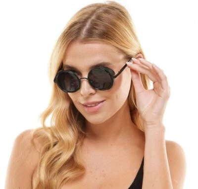 Steampunk Circle Sunglasses Reflective Lens Costume Masquerade Mask Accessory - Image 1 of 4