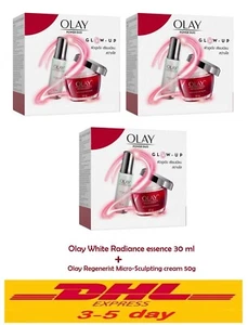 3 Set Olay White Radiance Essence 30ml&Olay Regenerist Micro-Sculpting Cream 50g - Picture 1 of 12