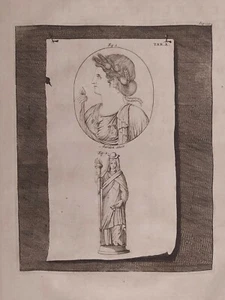 1725 Peter Van der Aa Tab A Sardon Excis 1 Siracusa Cameo Statua Femminile 2 Fig - Picture 1 of 3