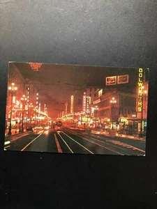 Postal, San Francisco's Market Street at Night, plasticromo, años 50 #18 - Imagen 1 de 2