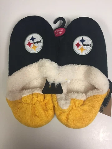 Pittsburgh Steelers Womens Team Color Knit  Moccasin Slippers Cover