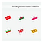 Various World Country Flags Domed Gel Sticker 65mm Car Window Rally Decal