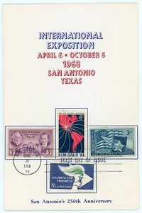 Hemisfair '68 250th Anniversary San Antonio, TX - #1340 Folded Combo - Picture 1 of 3