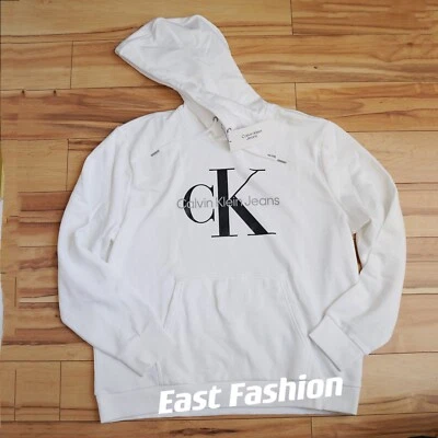 NWT Calvin Klein Jeans Men's Classic Mono Logo Fleece Hoodie Sweatshirt 5 Colors - Image 1 of 4