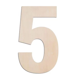 17 Inch Large Wooden Number 5 1/4 in Thick Big Wood Number for Crafts and Wal... - Picture 1 of 6