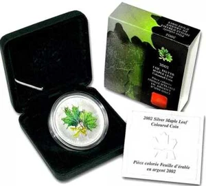2002 Canadian $5 Coloured Silver Maple Leaf: Spring 1 oz Fine Silver Coin - Picture 1 of 4