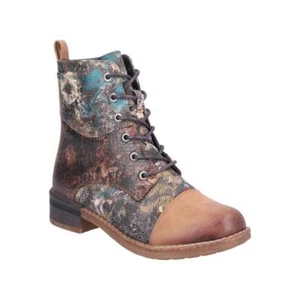 Rieker 94611-90 Floral Brown Wool Lined Zip/ Lace Boots Size Uk 5 Eu 38 Save £30 - Picture 1 of 9