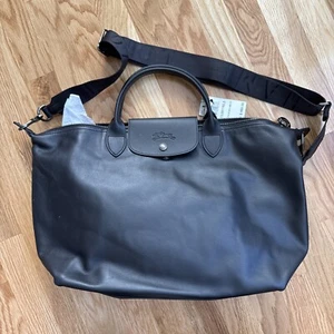 NEW LONGCHAMP Xtra MD Le Pliage Leather Shoulder Tote $660 - Picture 1 of 10