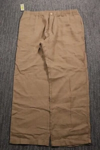 Caribbean 100% Linen Pants Men's 42x30 Tan Drawstring Lightweight Beach NWT - Picture 1 of 19