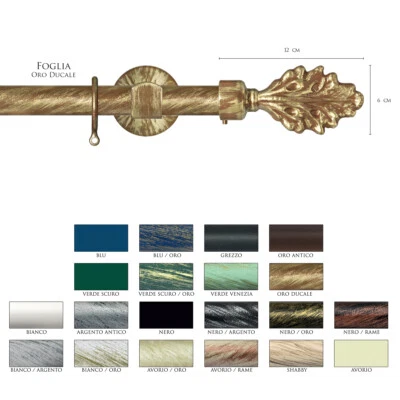 Scorritenda Corda Strappo Bastone 25mm Tenda Ferro Battuto Terminale FOGLIA Vami - Immagine 1 di 2