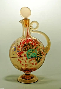 Moser Signed Art Nouveau Enameled Banjo Vase c.1880-1890 - Picture 1 of 12