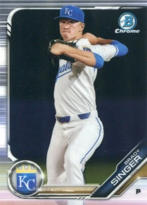 2019 BOWMAN CHROME PROSPECTS RC BRADY SINGER KANSAS CITY ROYALS BASEBALL - A1352 - Image 1 of 2