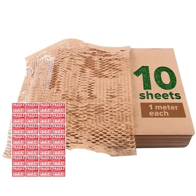 Honeycomb Paper Packaging Sheets with Fragile sticker for Moving Delicate Items - Image 1 of 4