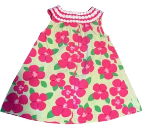 Gymboree Girls Baby Pink Green Floral Sundress 6-12 mos - Picture 1 of 4
