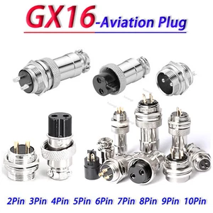 GX16 2/3/4/5/6/7/8/9/10Pin Aviation Plug Male/Female Panel Cable Metal Connector - Picture 1 of 25