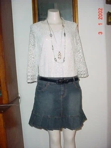 Levis Jean Skirt Size 11 BY SO STRETCH NEW WITHOUT TAGS SUMMER RUFFLED BOTTOM - Picture 1 of 5