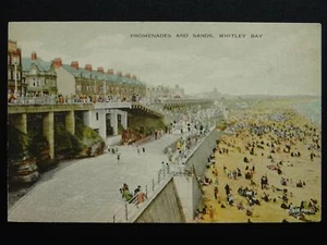 Northumberland WHITLEY BAY Promenade & Sands c1920s Postcard by Valentine - Picture 1 of 2