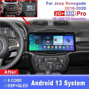 Radio de coche Jeep con pantalla Android de 12,3 pulgadas para Jeep Renegade 2016-2020 unidad principal - Imagen 1 de 7