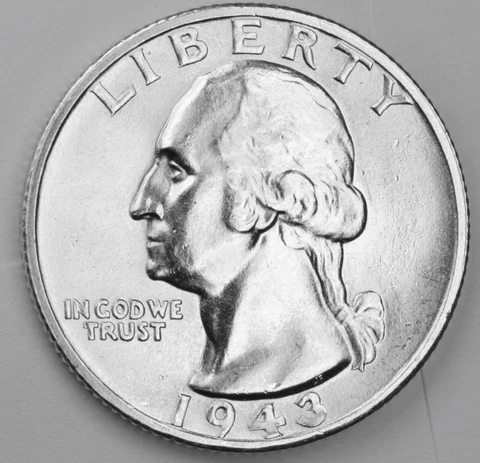 1943-s Washington Quarter.  Choice B.U.  (Inventory A) Cover