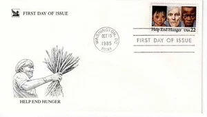 US Scott #2164, First Day Cover 10/15/85 Washington Single Hunger - Picture 1 of 1