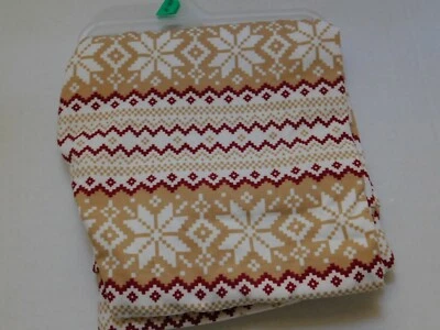 Mujer XL Leggings Tostado Blanco Granate Suave Invierno Copo de Nieve Patrón Foto 1 de 3