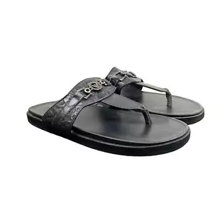 Sandalias de Tanga de Cuero Emporio Armani Raras Para Hombre 45 EE. UU. 12 - Imagen 1 de 11