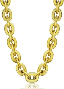 Large Chunky Plastic Link Chains Necklace Hip Hop Fake Gold 36 Inch Non-Fading - Picture 1 of 5