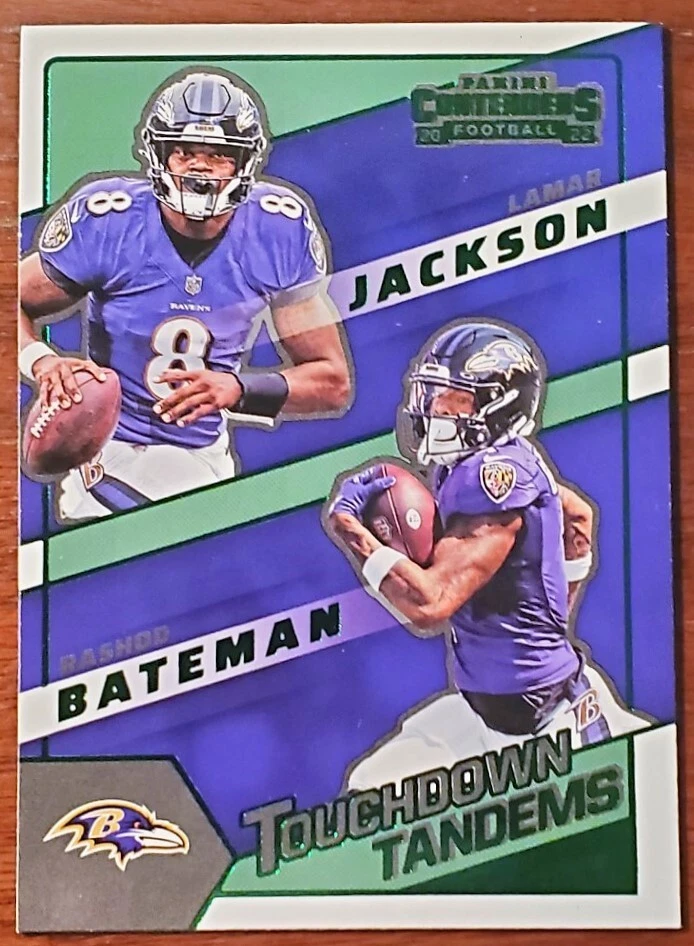 Lamar Jackson & Rashod Bateman 2022 Contenders Touchdown Tandems Emerald #13 - Image 1 of 1