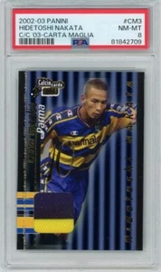Hidetoshi Nakata 2002-03 PANINI Calcio 2003 Carta Maglia Patch #CM3 PSA 8 - Picture 1 of 2