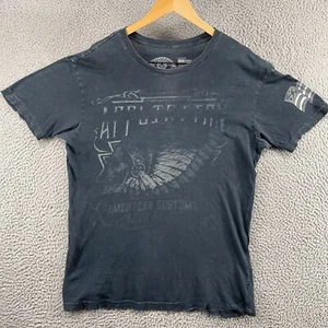 AFFLICTION Herren T-Shirt American Customs Skull Bones Reg Fit schwarz Large Thrash - Bild 1 von 17