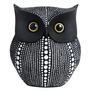 Showpiece Owl Resin Art Figure Owl Lucky For Home office (Pack of 1 Black) - Picture 1 of 5
