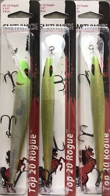 Lote de 3 señuelos de pesca Smithwick Top 20 suspensión Rouge Crankbait LmnLm Crush S3 Foto 1 de 2