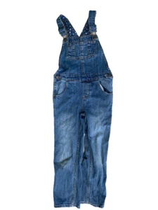 Oshkosh Girls Bib Overalls Jeans Denim Size 5T Cotton Blue Tall Long - Picture 1 of 4
