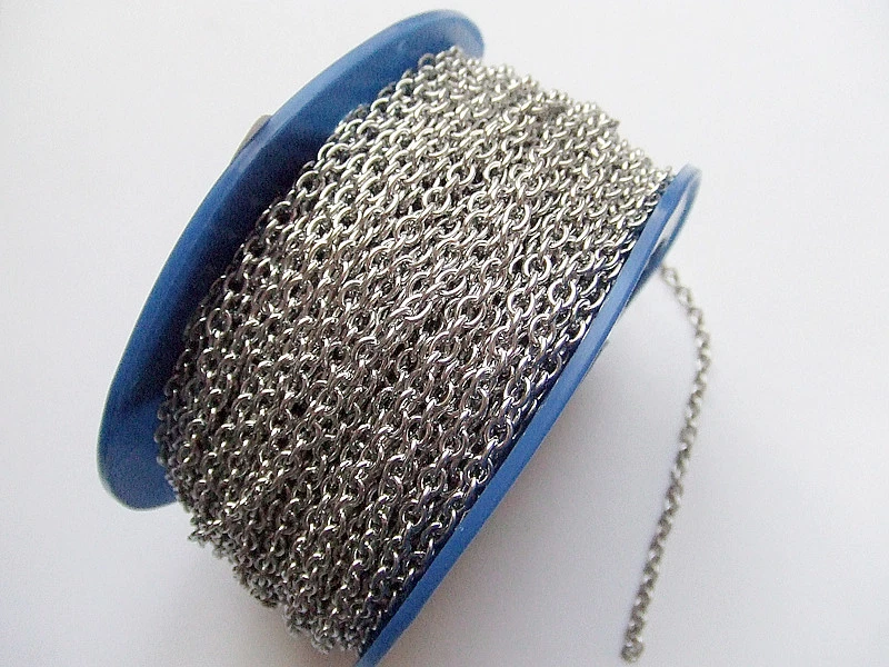 1mt di CATENA in acciaio inox 5x4mm  colore argento scuro bijoux - Immagine 1 di 1