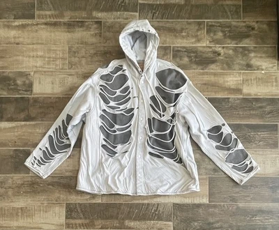 $895 NUEVO CON ETIQUETAS Diesel Industry Denim Destroyed Negro Dewny Chaqueta/Camisa con Capucha Talla L Foto 1 de 4